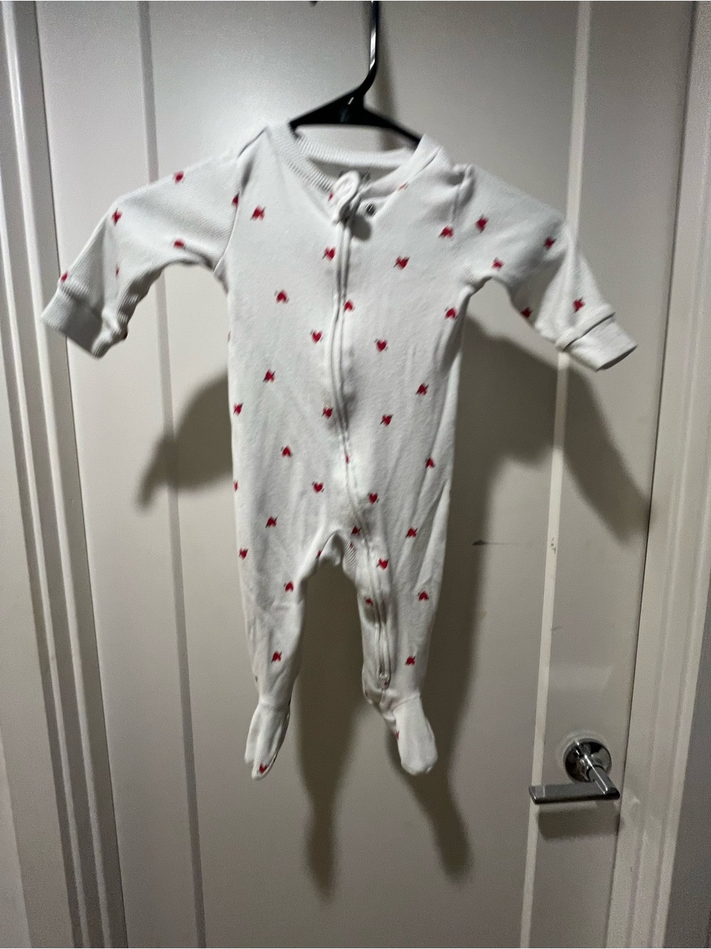 Unbranded White Baby One-Piece with Red Heart Print